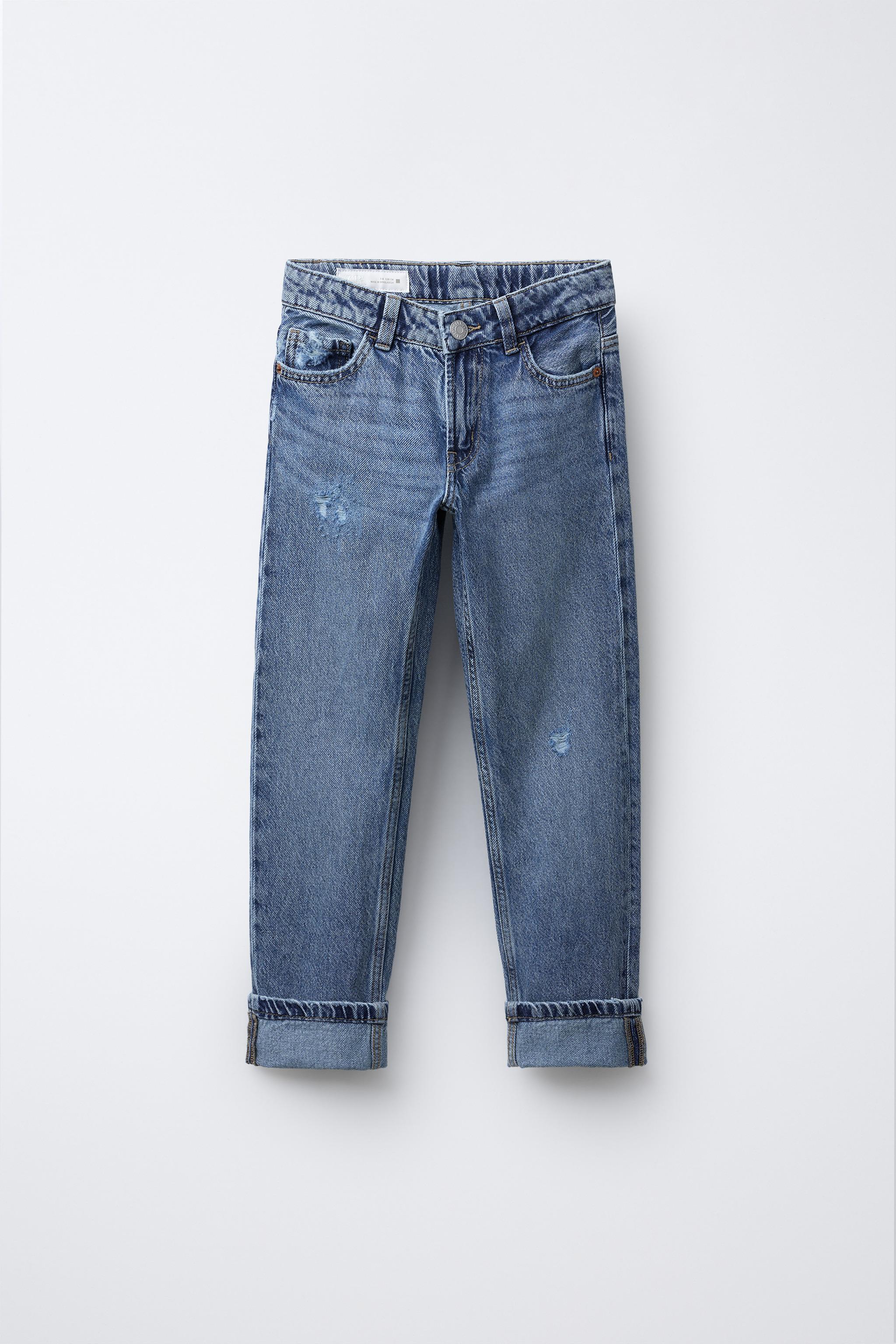 RIPPED STRAIGHT JEANS